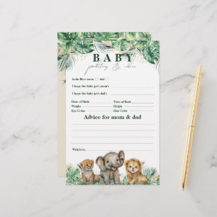 Safari Animal Jungle Grönt & Guld babyduschspel