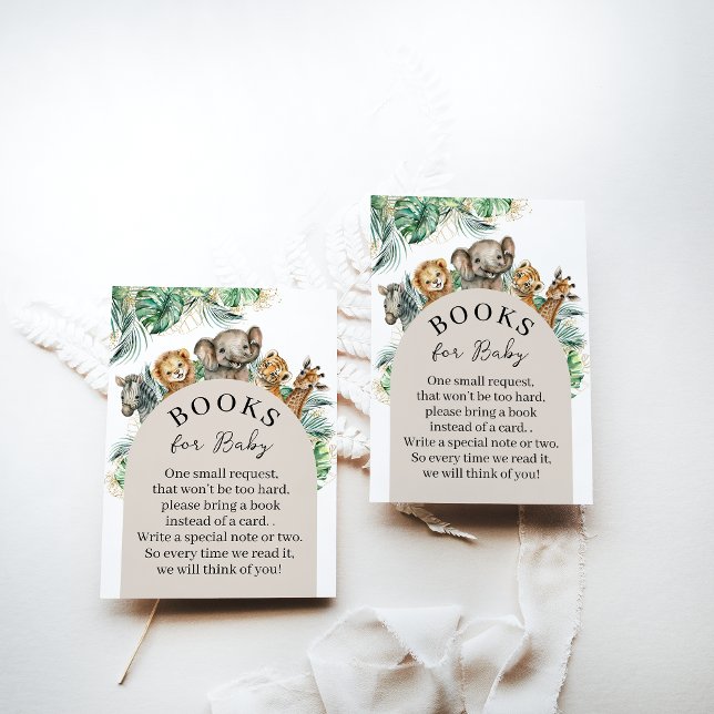 Safari Animal Jungle Modern Baby Shower bokar Tilläggskort (Skapare uppladdad)