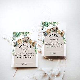 Safari Animal Jungle Modern Baby Shower-kalender Tilläggskort