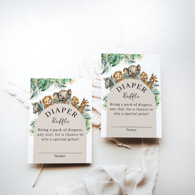 Safari Animal Jungle Modern Baby Shower-kalender Tilläggskort (Skapare uppladdad)