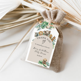 Safari Animal Jungle Modern Baby Shower Presentetikett