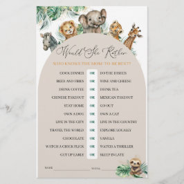 Safari Animal Jungle Modern skulle hon hellre leka