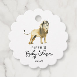 Safari Animal Lejon Baby Shower Tack Gåvor Etiketter
