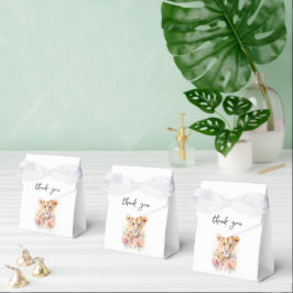 Safari Animal Lejon Blommigt Mamma Baby Shower Presentaskar