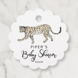 Safari Animal Leopard Baby Shower Tack Gåvor Etiketter