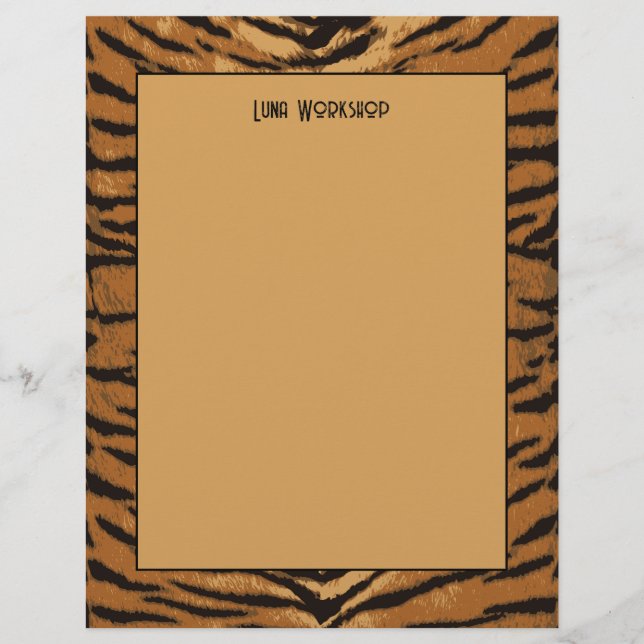 Safari Animal Print Black and Tan Tiger Papper (Framsida)