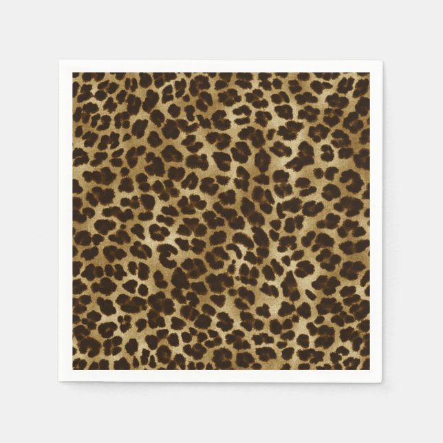 Safari Animal Print Leopard Cheetah Napkins Pappersservett (Framsidan)