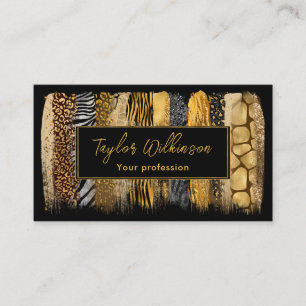 Safari Animal Print Push Strokes Visitkort