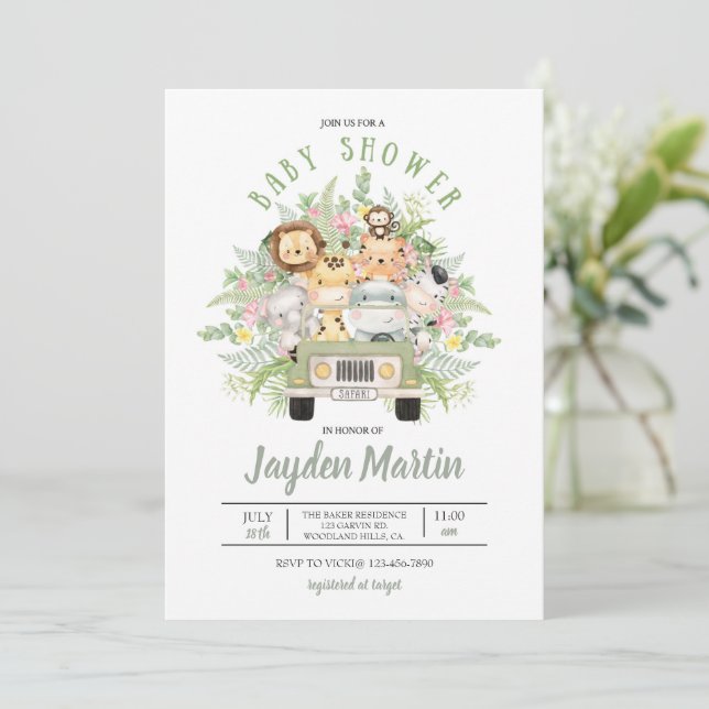 SAFARI ANIMAL SHOWER, BABY SHOWER, ANIMAL SHOWER (Stående Fram)