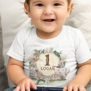 Safari Animal Spädbarn Jungle Baby Age Namn Småbar T Shirt