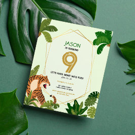 Safari Animal Tiger Budget Birthday-inbjudan