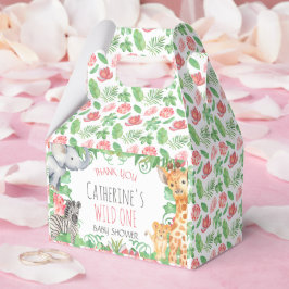 Safari Animal Topical Blommigt Baby Shower Tack Presentaskar
