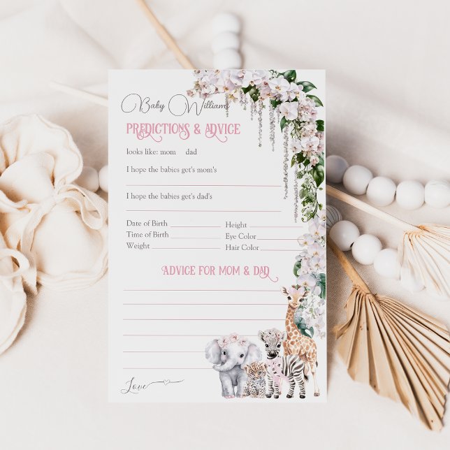 Safari Animal Tropica Flower Rosa Baby Shower Game (Skapare uppladdad)