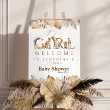 Safari Animal Tropical Blommigt Girl Baby Shower