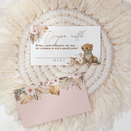 Safari Animal Tropical Blommigt Girl Diaper Raffle Tilläggskort