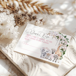 Safari Animal Tropical Flower Diaper Baby Shower Tilläggskort