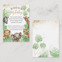 Safari animal Tropical grey Baby Shower bokar