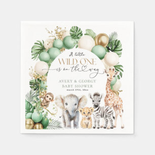 Safari Animal Tropical Grönt Vild en babyskabinett Pappersservett