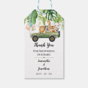 Safari Animal Tropical Jungle Baby Shower Favor Presentetikett