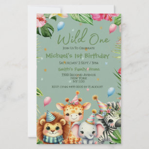 Safari Animal Vild 1 Blommigt Brevpapper