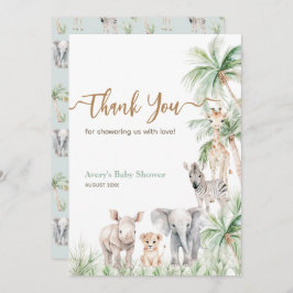 Safari Animal Vild en Pojke Shower Tack Kort