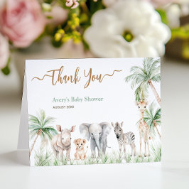 Safari Animal Vild en Pojke Shower Tack Kort