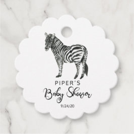 Safari Animal Zebra Baby Shower Tack Gåvor Etiketter