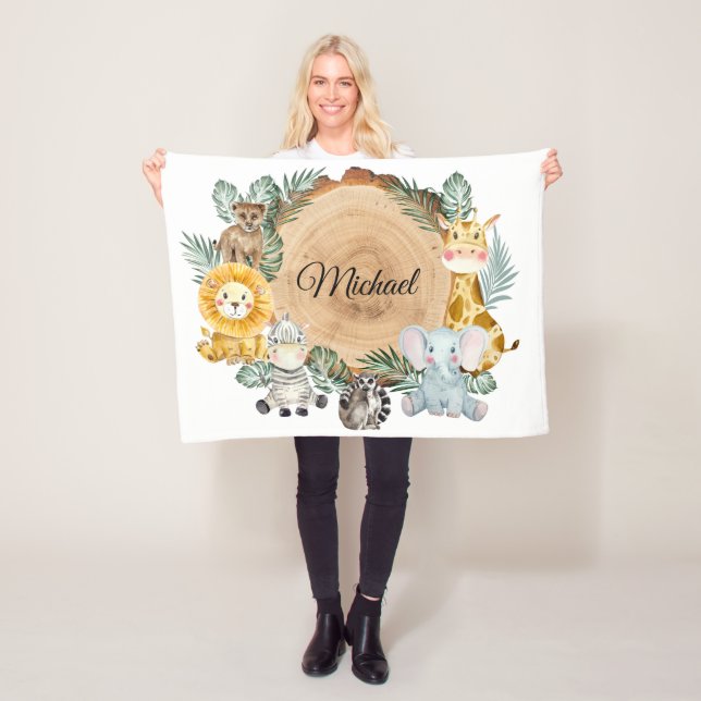 Safari Animals Baby Fleece Blanket (På plats)