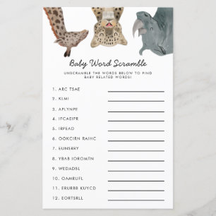 Safari Animals Baby Ord Scramble Game