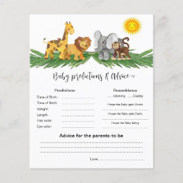 Safari Animals Baby Predictions Best Shower Game