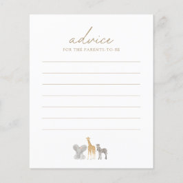 Safari Animals Baby Shower Advice Card
