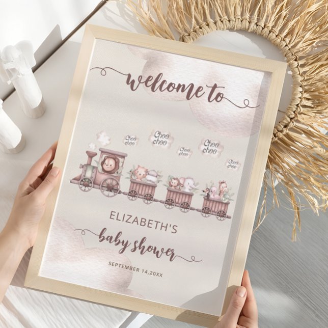 Safari Animals Baby Shower Boho Welcome Foam Board Poster (Skapare uppladdad)