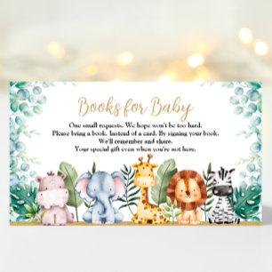 Safari Animals Baby Shower Bok för Baby Card Tilläggskort