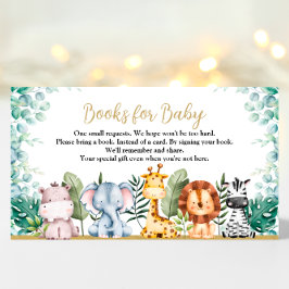 Safari Animals Baby Shower Bok för Baby Card Tilläggskort