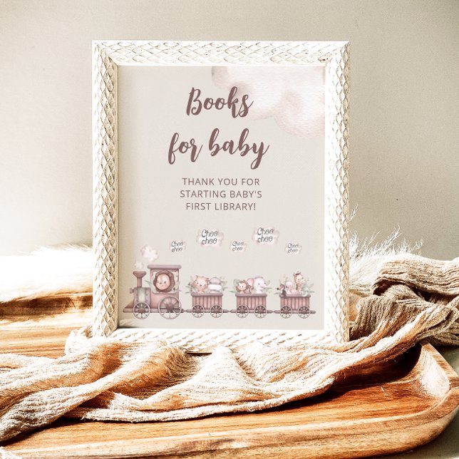 Safari Animals Baby Shower Bokar för Baby Poster (Skapare uppladdad)