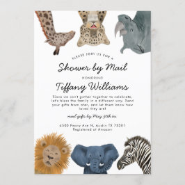 Safari Animals Baby Shower by Mail Inbjudningar