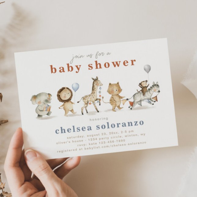 Safari Animals Baby Shower-inbjudan | Djur Inbjudningar (Skapare uppladdad)