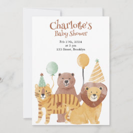Safari Animals Baby Shower-inbjudan Inbjudningar
