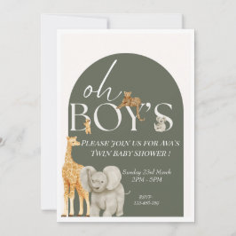 Safari Animals Baby Shower-inbjudan. Inbjudningar