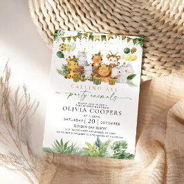 Safari Animals Baby Shower-inbjudan Inbjudningar