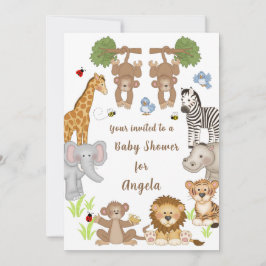 Safari Animals Baby Shower-inbjudan Inbjudningar