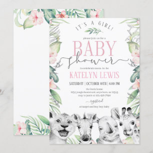 Safari Animals Baby Shower-inbjudan Inbjudningar