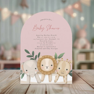 Safari Animals Baby Shower Inbjudningar