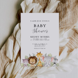 Safari Animals Baby Shower Inbjudningar