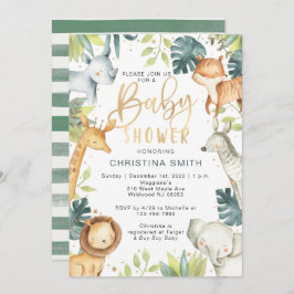 Safari Animals Baby Shower-inbjudningar Inbjudningar