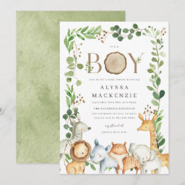 Safari Animals Baby Shower Invitation Inbjudningar