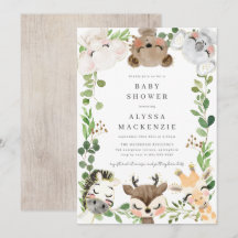Safari Animals Baby Shower Invitation