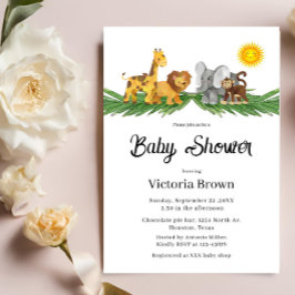 Safari Animals Baby Shower Invitation Inbjudningar
