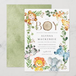 Safari Animals Baby Shower Invitation Inbjudningar
