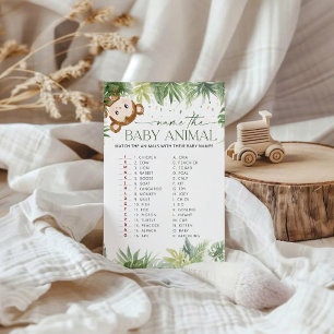 Safari Animals Baby Shower Namn vid Baby djur
